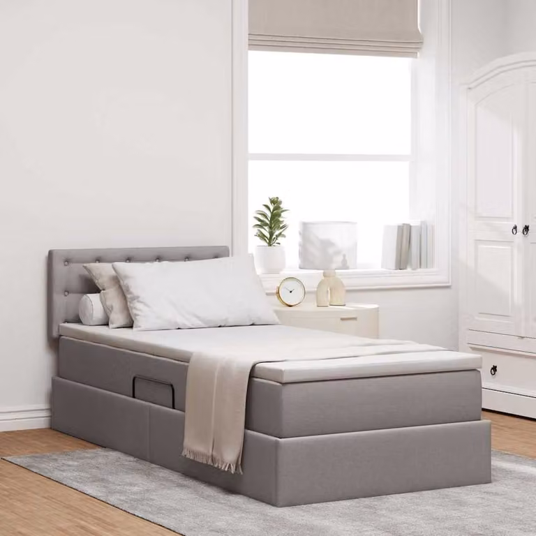 Letto con contenitore e illuminazione LED vidaXL, colore grigio, L/P/H: 190 x 90 x 5 cm
