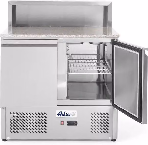 Banco pizza Hendi con due porte in acciaio inox, Argento, 300L