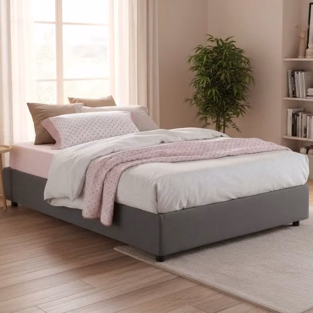 Letto Matrimoniale Alessander Talamo Italia con Materasso Incluso, Grigio, L/P: 160 x 200 cm