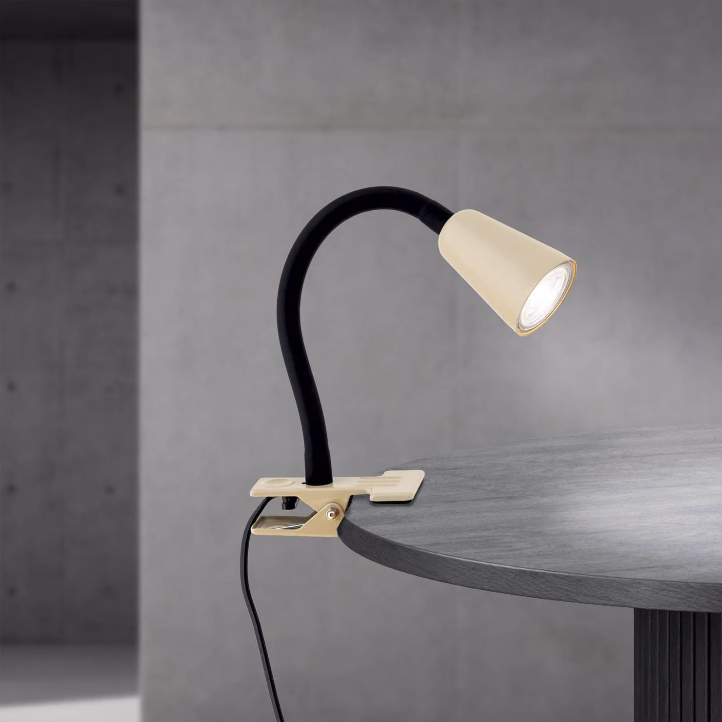 ORION Lampada con morsetto Dotty, Crema / Ambra, Soggiorno / Sala da pranzo, Metallo, Moderno, Lampada con morsetto