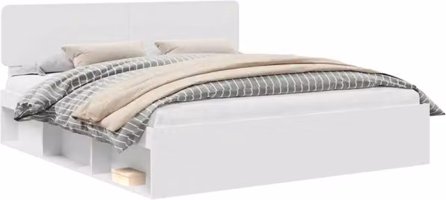 Letto matrimoniale | Letto per adulti | Struttura del letto Bianco 180 x 200 cm Pino massello