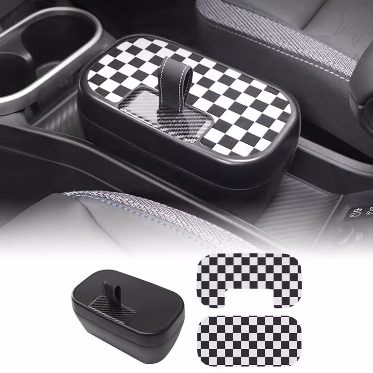 Contenitore portaoggetti per la console centrale per Mini Cooper S F65 F66, modelli 2024 e 2025, cambio automatico, colore nero e bianco