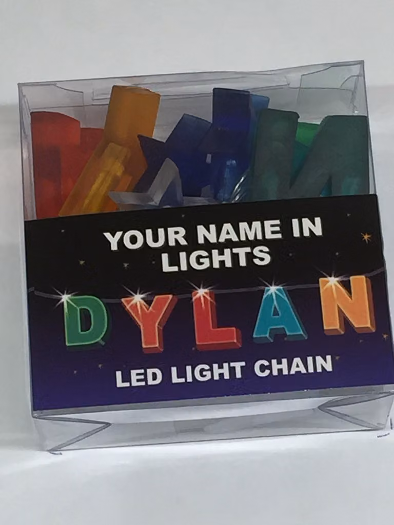 Catena luminosa a LED con nome, multicolore, 164 cm, in plastica