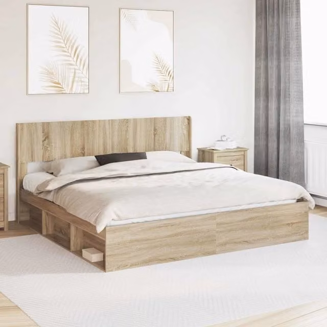 Struttura del letto con stoccaggio e testata 2 pz 3414173
