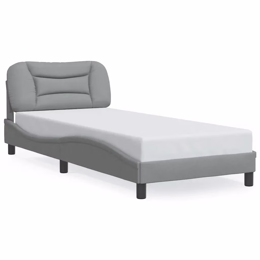 Letto moderno vidaXL con pannello imbottito e illuminazione integrata, Grigio, L/P/H: 80 x 200 cm – 2