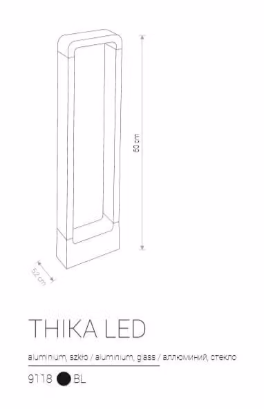 Paletto da giardino LED Nowodvorski Lighting Thika nero in alluminio IP54 Altezza: 60 cm – 2
