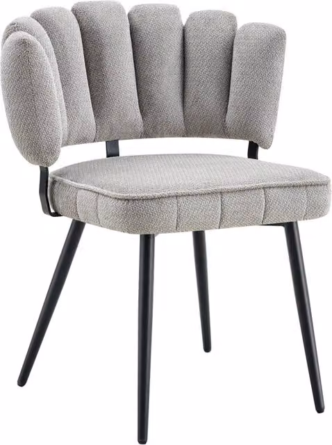 Set di 2 sedie da pranzo 60 x 64 x 80 cm in velluto grigio chiaro e metallo nero