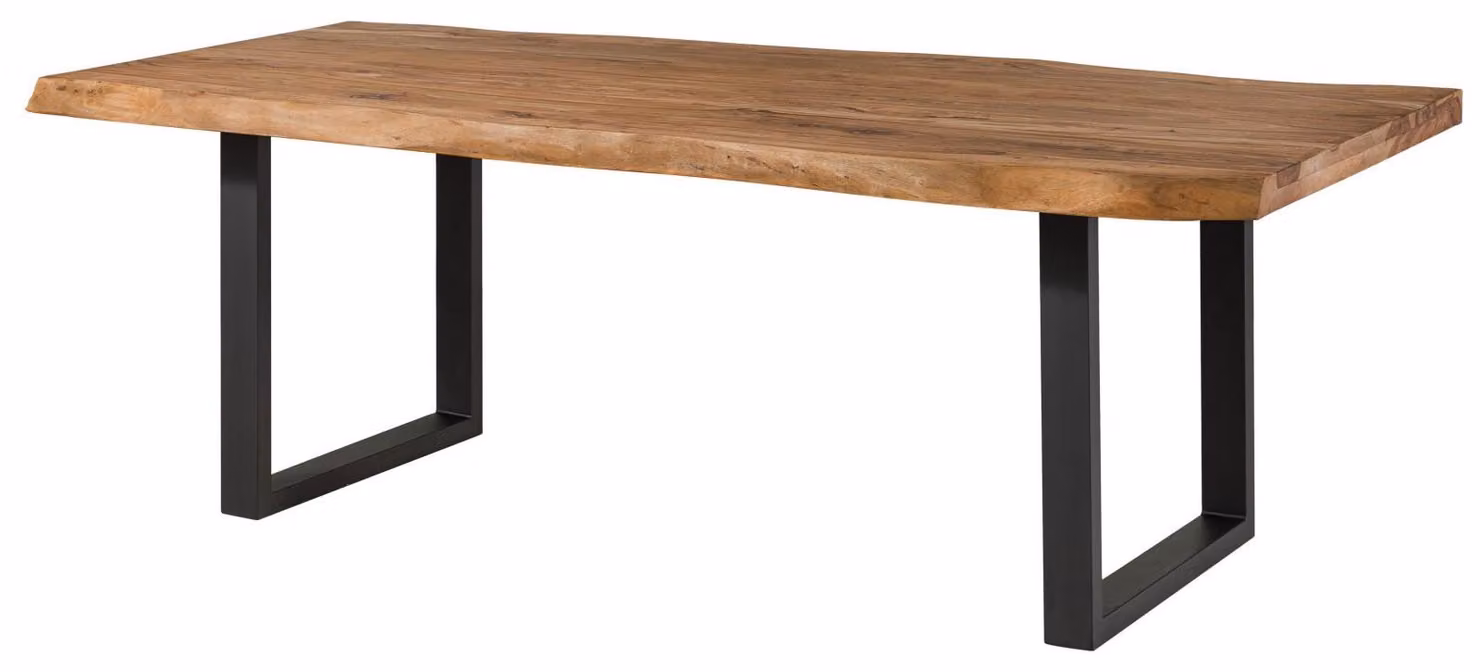 MASSIVMOEBEL24 | FREEFORM 5 tavolo da pranzo in legno di sheesham - verniciato natur / gambe in ferro U antracite matt 240x100