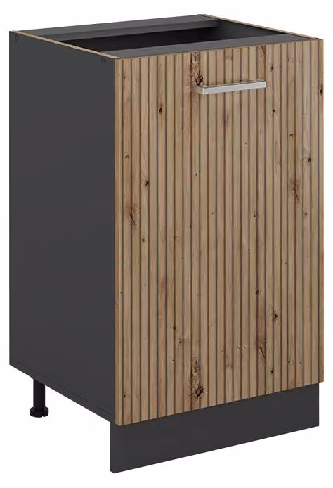 Mobiletto base cucina Vicco R-Line Rovere artigianale/Antracite 50 cm senza piano di lavoro, Model 70187