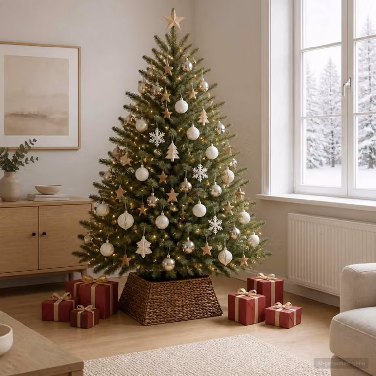vidaXL Collare per Albero di Natale Quadrato Marrone 70 x 70 x 28 cm