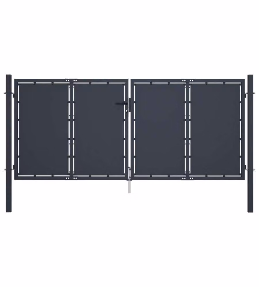 Cancello per Giardino in Acciaio 300x125 cm Antracite