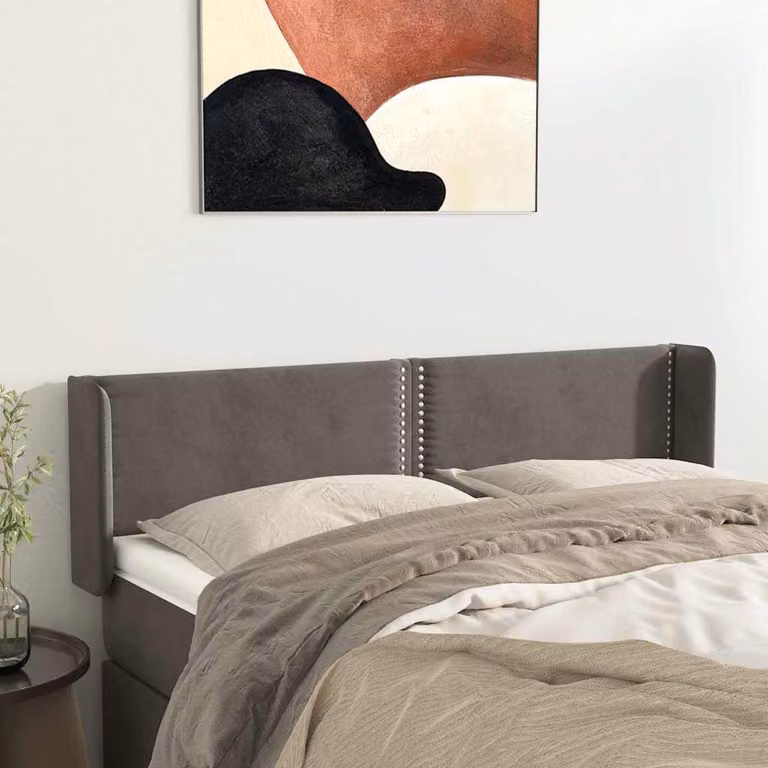 Testiera ad orecchio vidaXL in velluto grigio scuro L: 147 cm, P: 16 cm, H: 78-88 cm