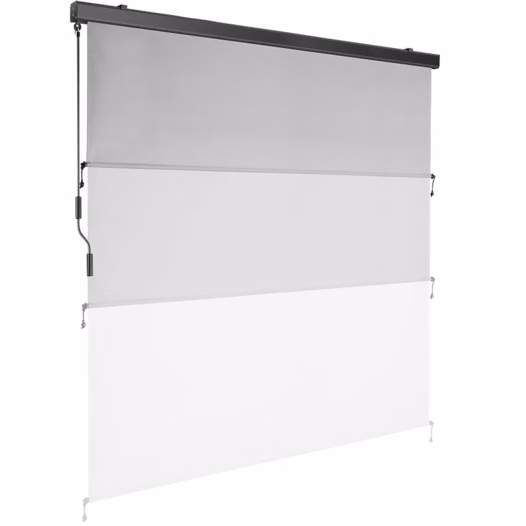 Tenda verticale tectake Eloise con manovella e supporti a parete, grigio, L: 180 cm, H: 250 cm