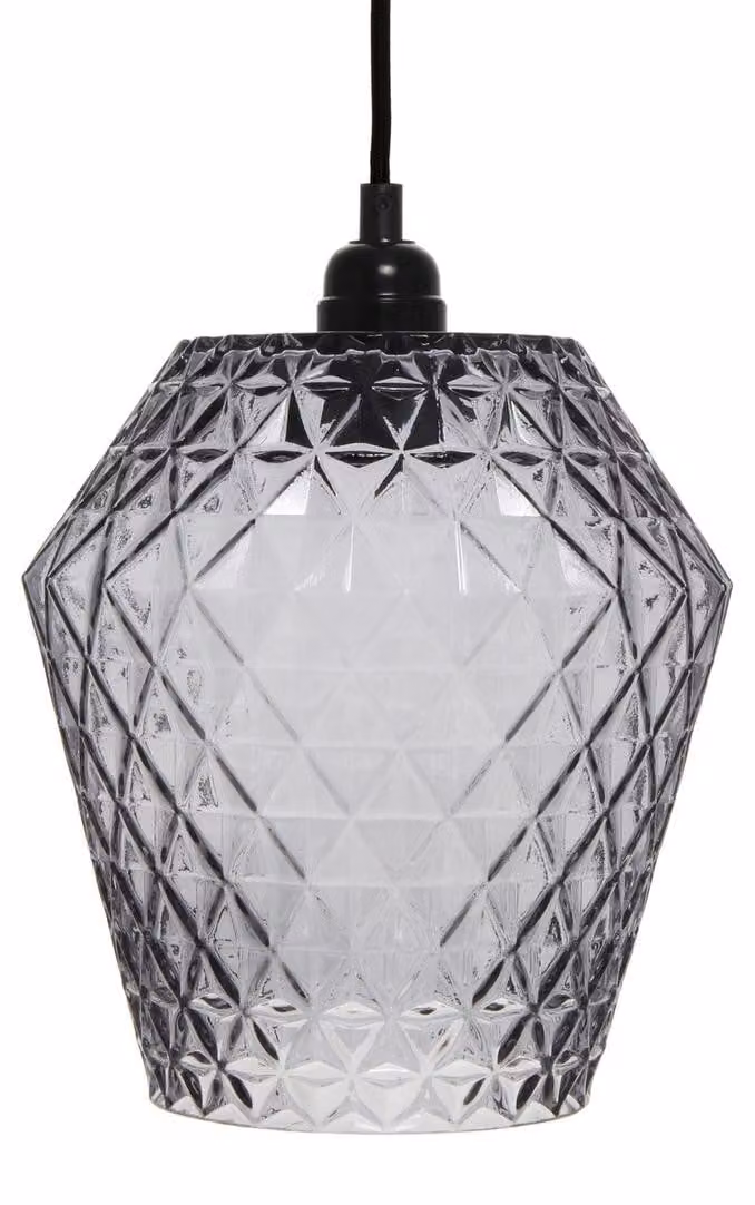 Lampada a sospensione Lumi in vetro grigio