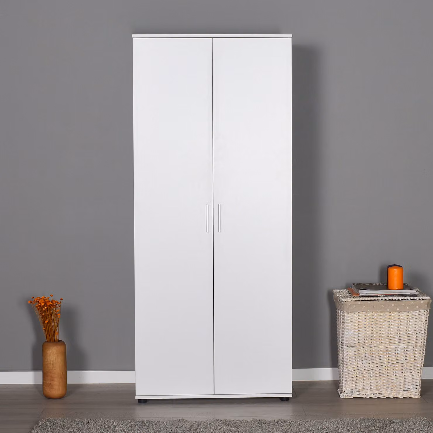 Skye Decor, GRD- GRDADR, bianco, armadi, 187x80x47 cm, pannello truciolare rivestito al 100% in melamina