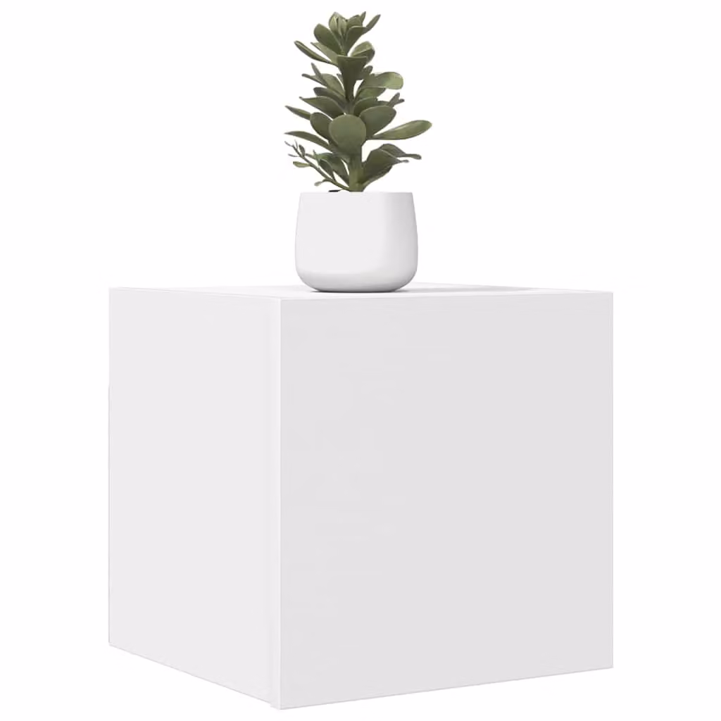 Set di 2 mobili porta TV da parete vidaXL in legno bianco moderno, L 30,5 cm x P 30 cm x H 30 cm