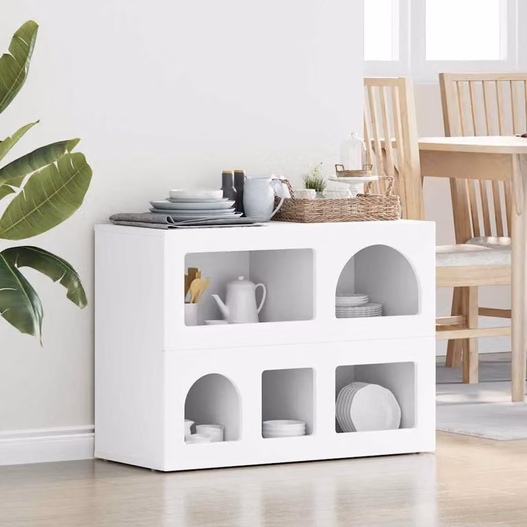 Credenza moderna vidaXL ELST in legno ingegnerizzato bianco L 80.5 x P 35 x H 59 cm