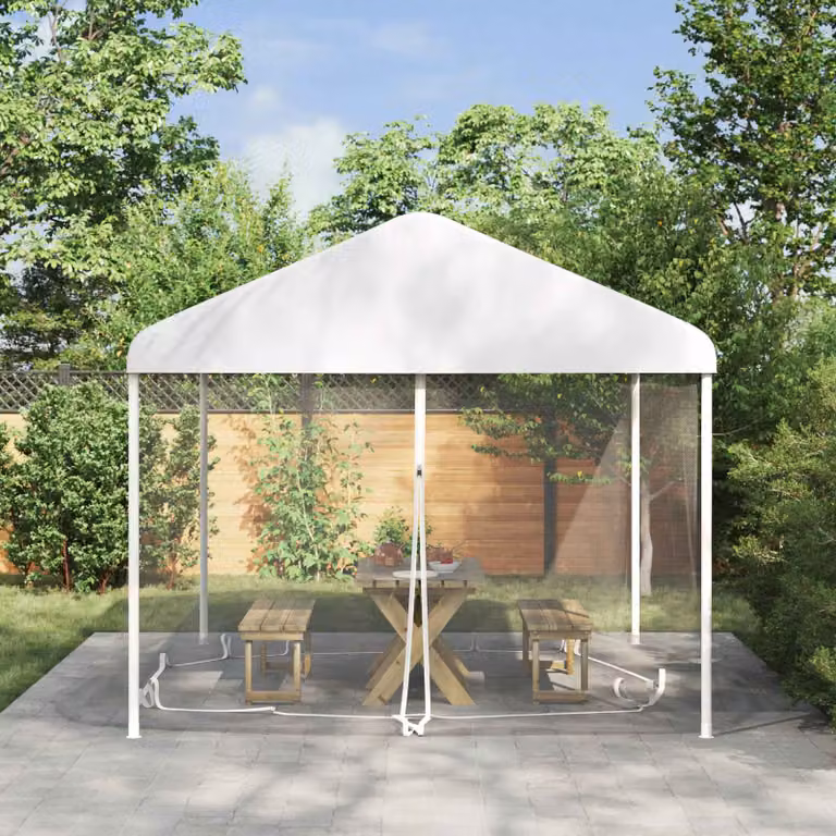 Zanzariera per gazebo vidaXL in poliestere bianco L: 4 m, P: 3 m, H: 2 m