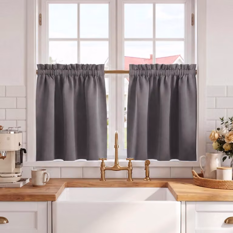 Tende oscuranti, set di 2 pezzi, 90 x 80 cm, colore grigio