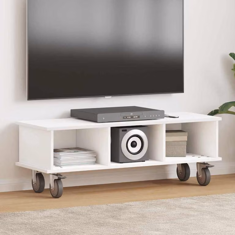 vidaXL Supporto TV moderno in legno ingegnerizzato bianco L 100 x P 35 x H 35 cm