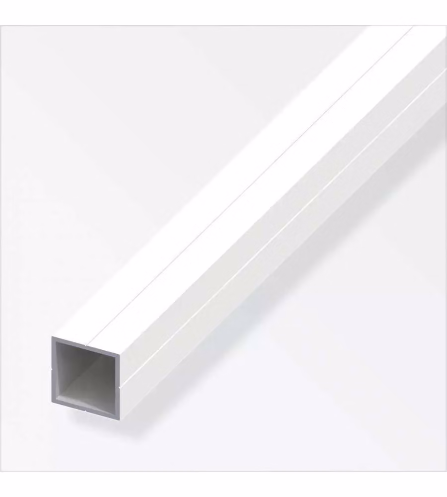 Alfer Tubo Quadrato Alluminio Bianco 23,5 mm Lunghezza 1 m