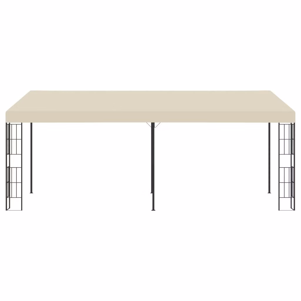 Gazebo a Parete 3x6 m Crema in Tessuto