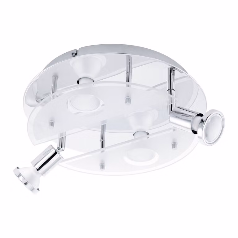 EGLO plafoniera 4 luci GU10-LED CROMO/CABO SATINATO con cambio colore 75381