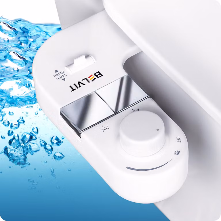 Attacco bidet BELVIT per WC - Attacco bidet igienico per WC con pressione dell'acqua regolabile e ugello autopulente, senza elettricità