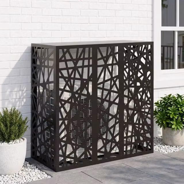 Copertura per condizionatore d'aria Videx in acciaio Nero L: 110 cm, P: 50 cm, H: 105 cm