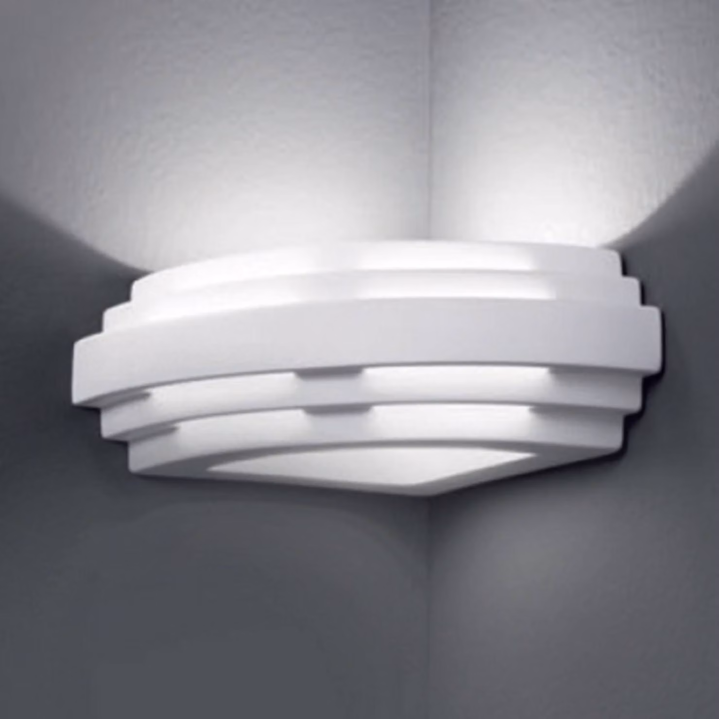 austrolux Applique da parete STIEGEL, dimmerabile, Bianco / Opale, Soggiorno / Sala da pranzo, Ceramica, Moderno, Applique