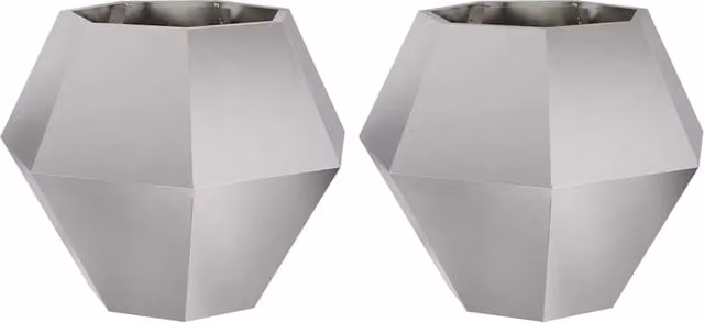 2 pz Fioriera | Cassetta per fiori | Vaso Argento 75 x 75 x 60 cm Acciaio inossidabile