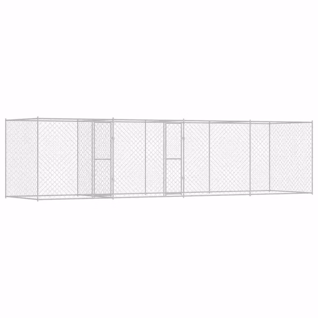 Gabbia per cani vidaXL in metallo argentato resistente alle intemperie L: 800 cm, P: 200 cm, H: 200 cm – 2