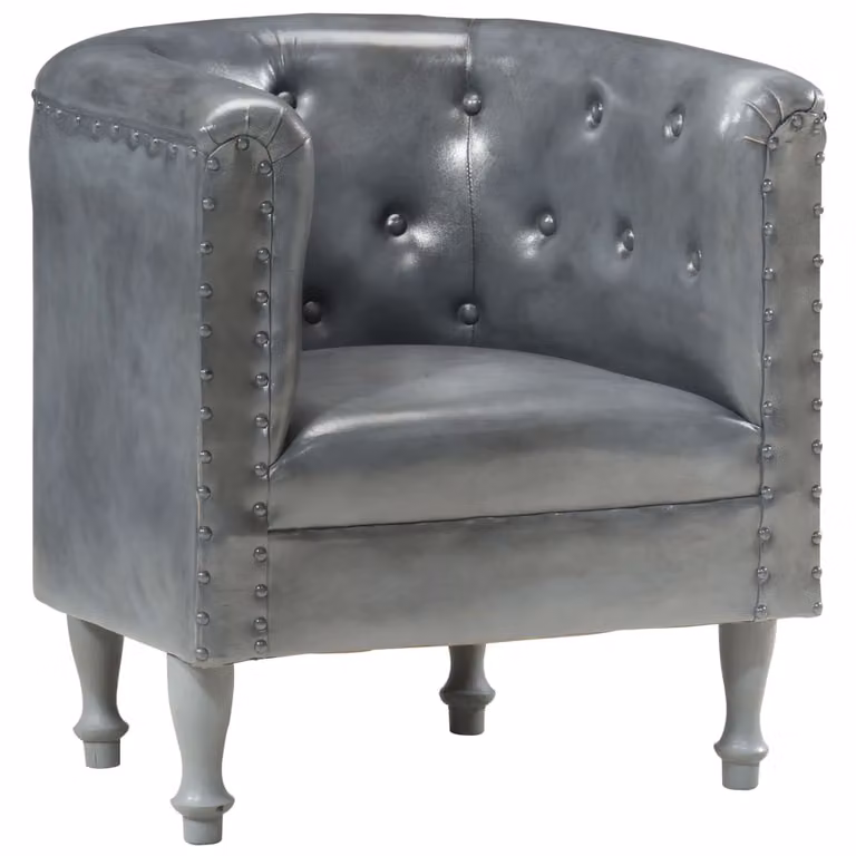 The Living Store Sessel Grau in vera pelle