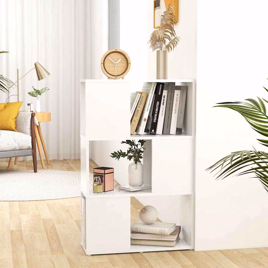 Libreria/Divisorio vidaXL in Legno Multistrato e MDF Bianco, L 60 cm x P 24 cm x H 94 cm
