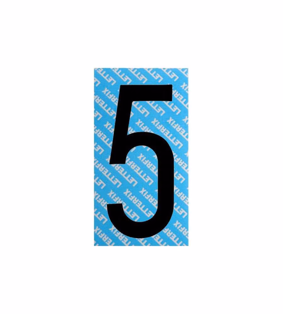 Numero Adesivo Nero Serie T80 5 Letterfix