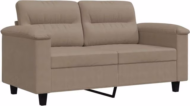Divano | Divano da soggiorno | Sofa a 2 Posti Tortora 120 cm in Tessuto Microfibra