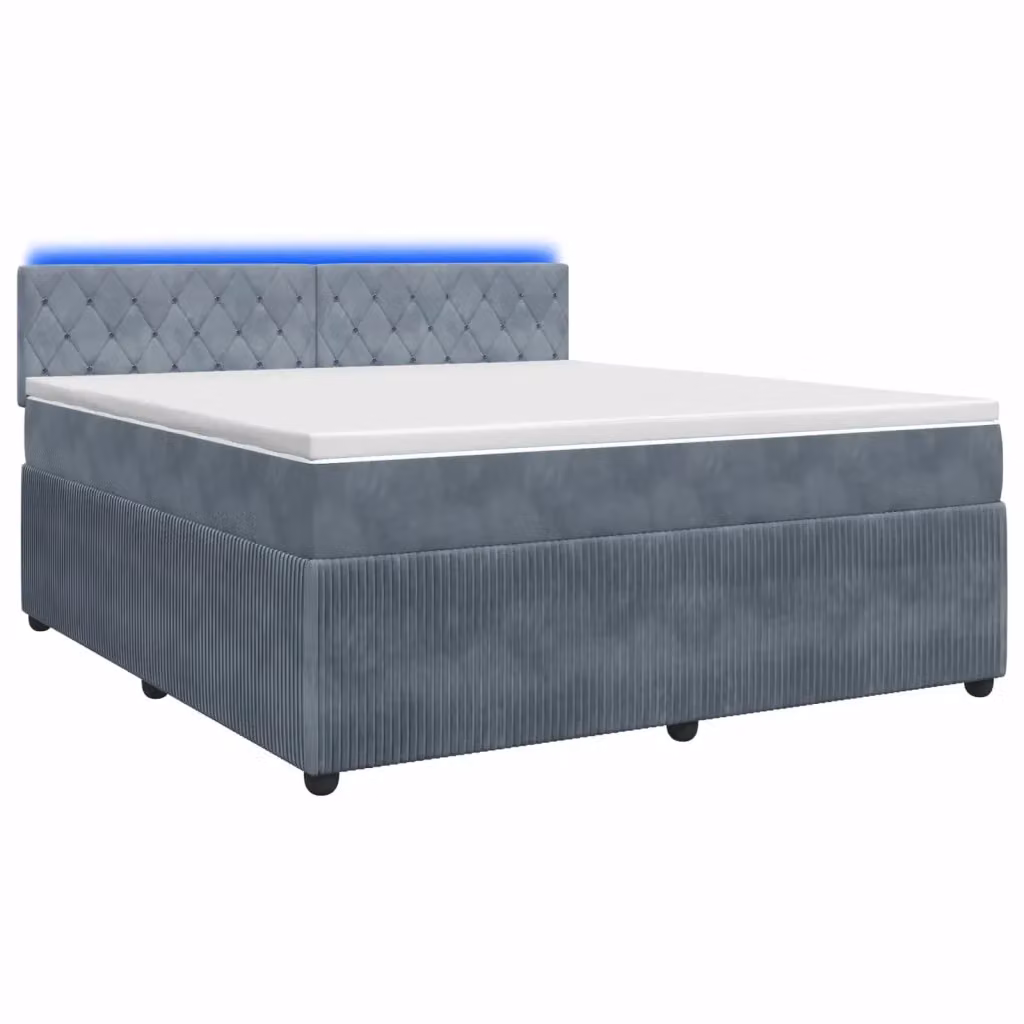 Letto box spring ibrido vidaXL con materasso in tessuto grigio scuro e base contenitore L/P: 160 x 200 cm – 2