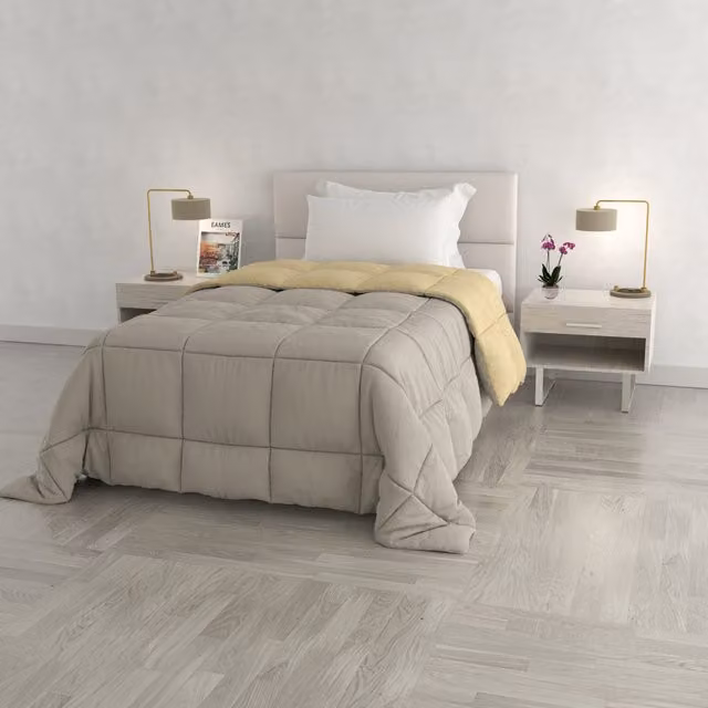 Trapunta singola double face grigio panna Datex