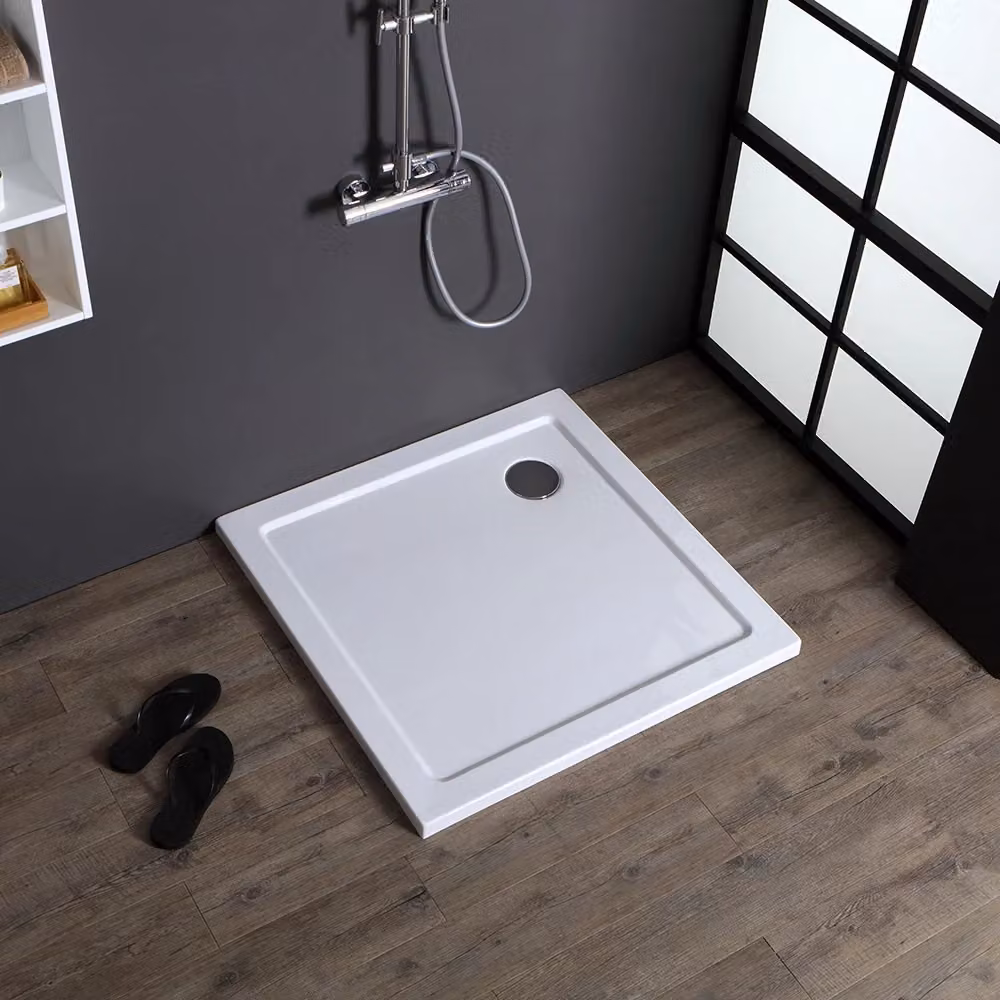 Piatto doccia quadrato IPERBRIKO in acrilico bianco a filo pavimento L 80 cm x P 80 cm – 2