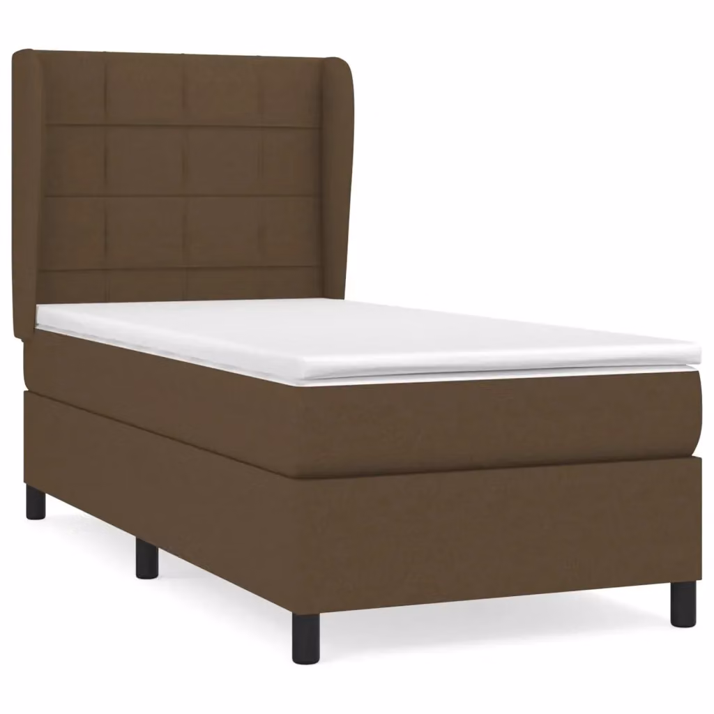 Letto Ibrido vidaXL con Giroletto a Molle e Materasso, Marrone e Bianco, L/P/H: 203 x 103 x 128 cm – 2