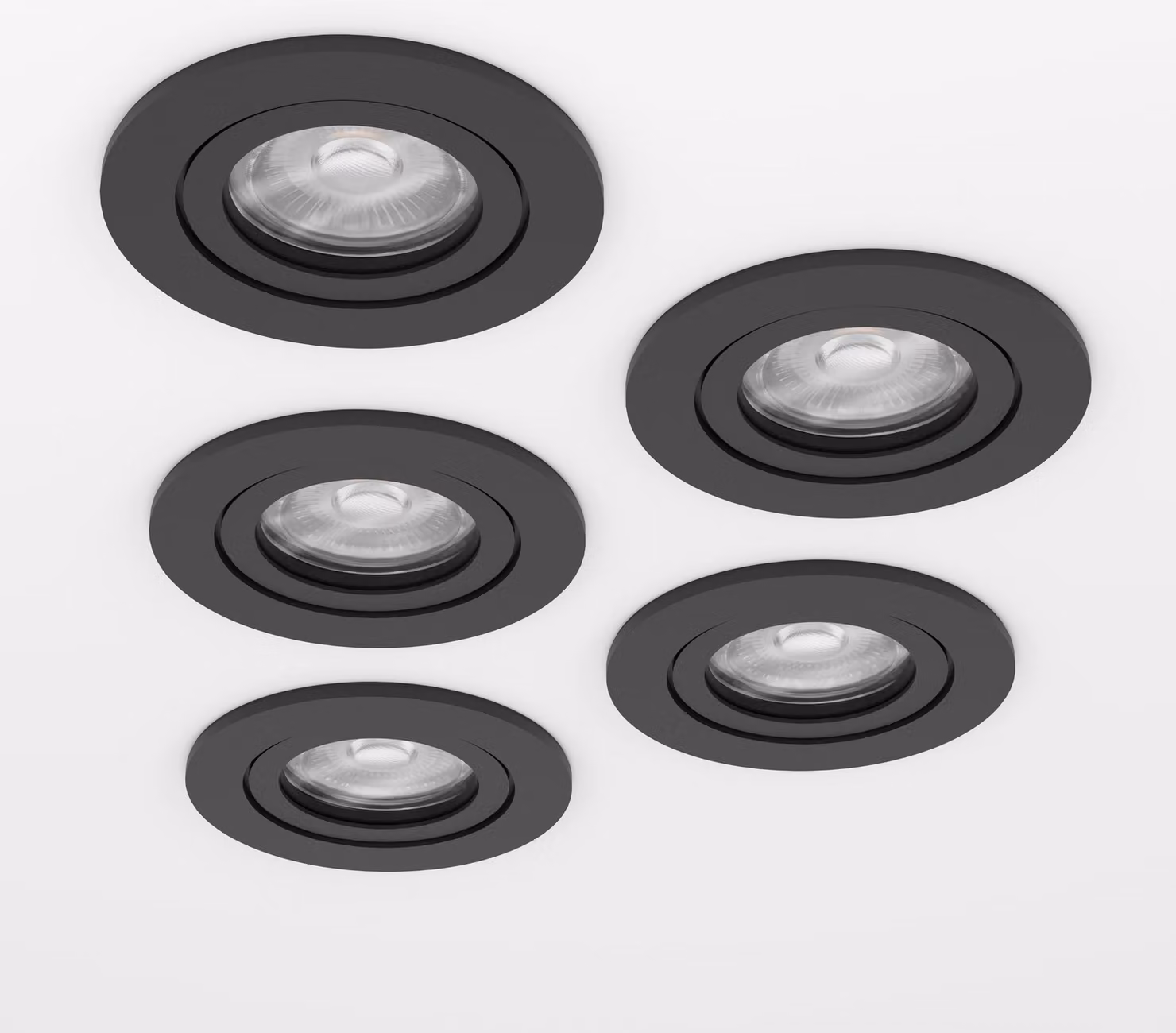 EGLO, set di 5 faretti LED da incasso Barranco, con interruttore a levetta, orientabili, luce bianco caldo - bianco freddo, inclusi lampadine GU10, diametro 9 cm