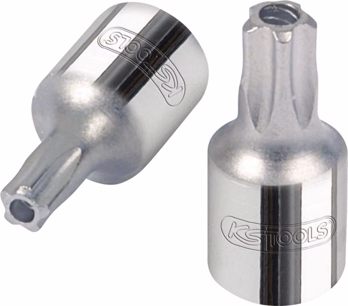 KS Tools 1/4" CHROMEplus bit socket a cinque stelle, foro frontale, TS10