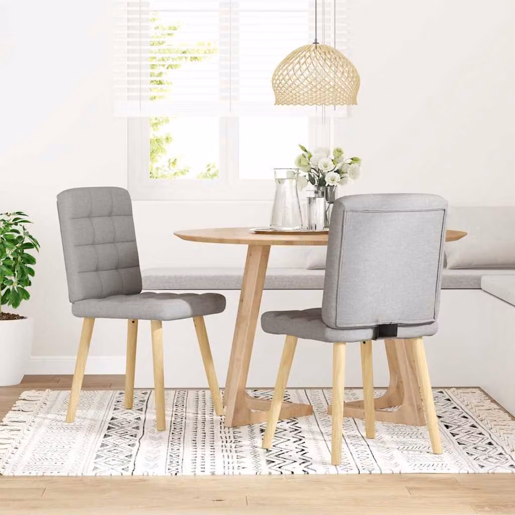 Sedie da Pranzo 2 pz Grigio Nuvola in Tessuto