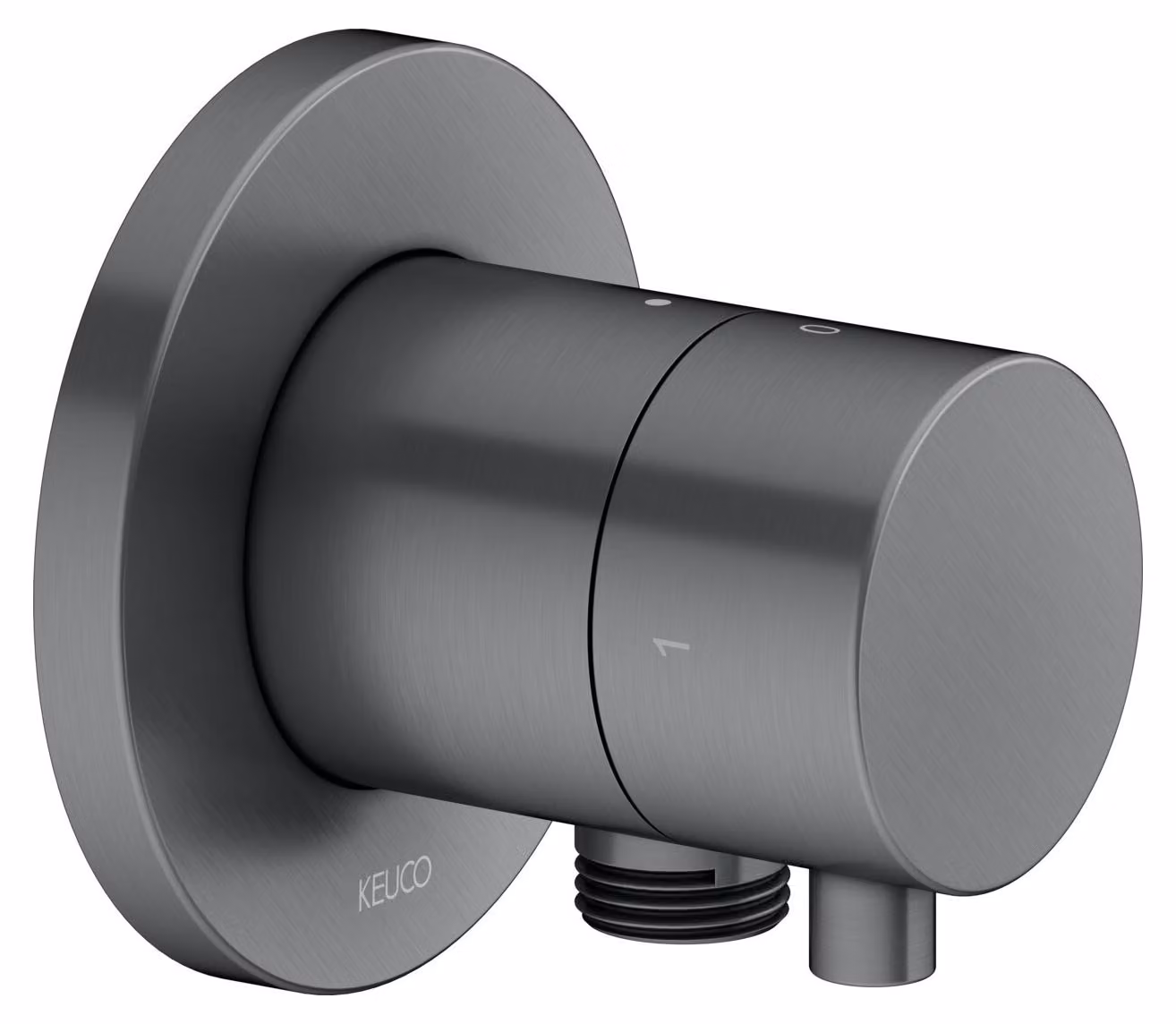 KEUCO IXMO Vanne d'inversion à encastrer 2 consommateurs, raccord de flexible avec poignée Comfort, avec arrêt, rosace ronde, 59557131101, 59557131101