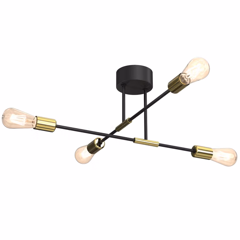 LUMINEX lampada illuminazione a sospensione Flame nero oro 4