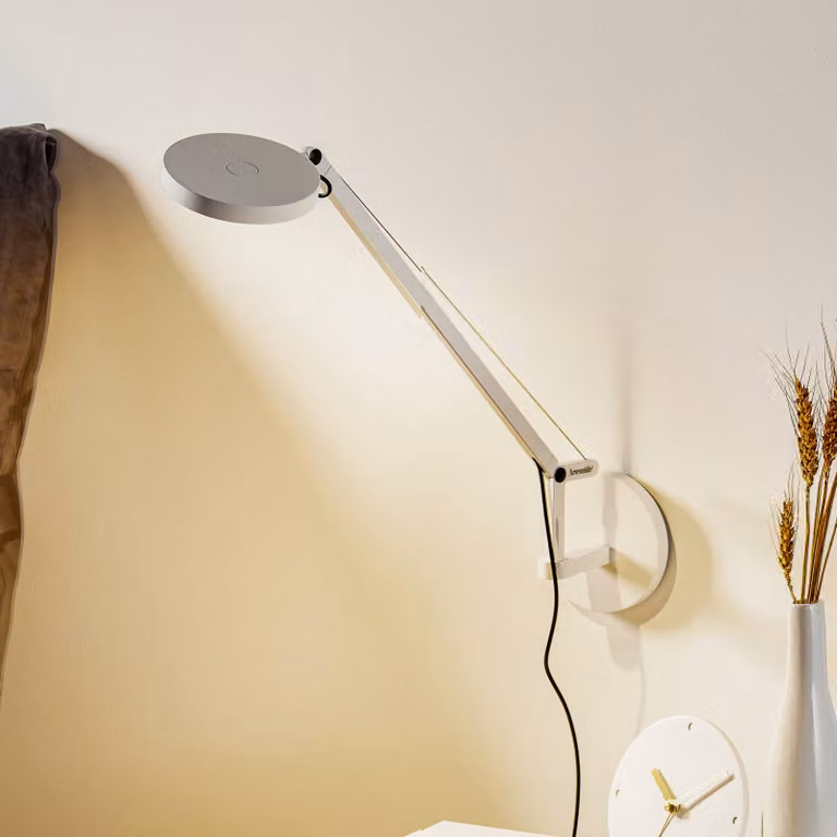Artemide Applique da parete di design Demetra Micro, dimmerabile, Bianco / Opale, Studio / Ufficio, Alluminio, Design, Applique