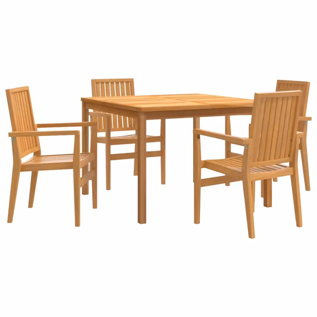 Set da pranzo per giardino vidaXL in legno di teak marrone composto da 5 pezzi – 2