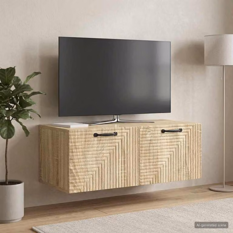 vidaXL Mobile Porta TV da Muro Moderno in Rovere Sonoma Marrone L: 78,5 cm, P: 41 cm, H: 30 cm