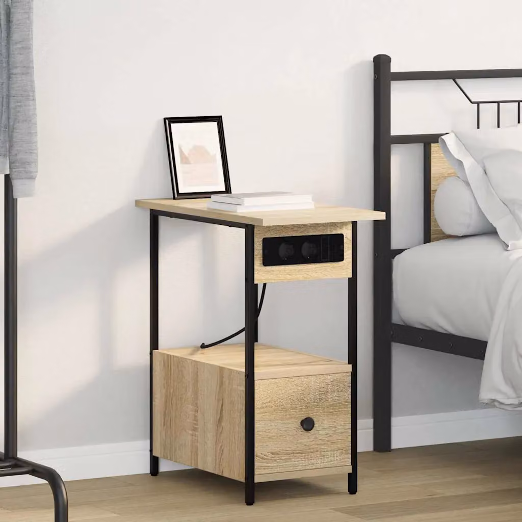 Armadio da notte vidaXL in stile rustico color marrone, L: 60 cm, P: 30 cm, H: 61 cm