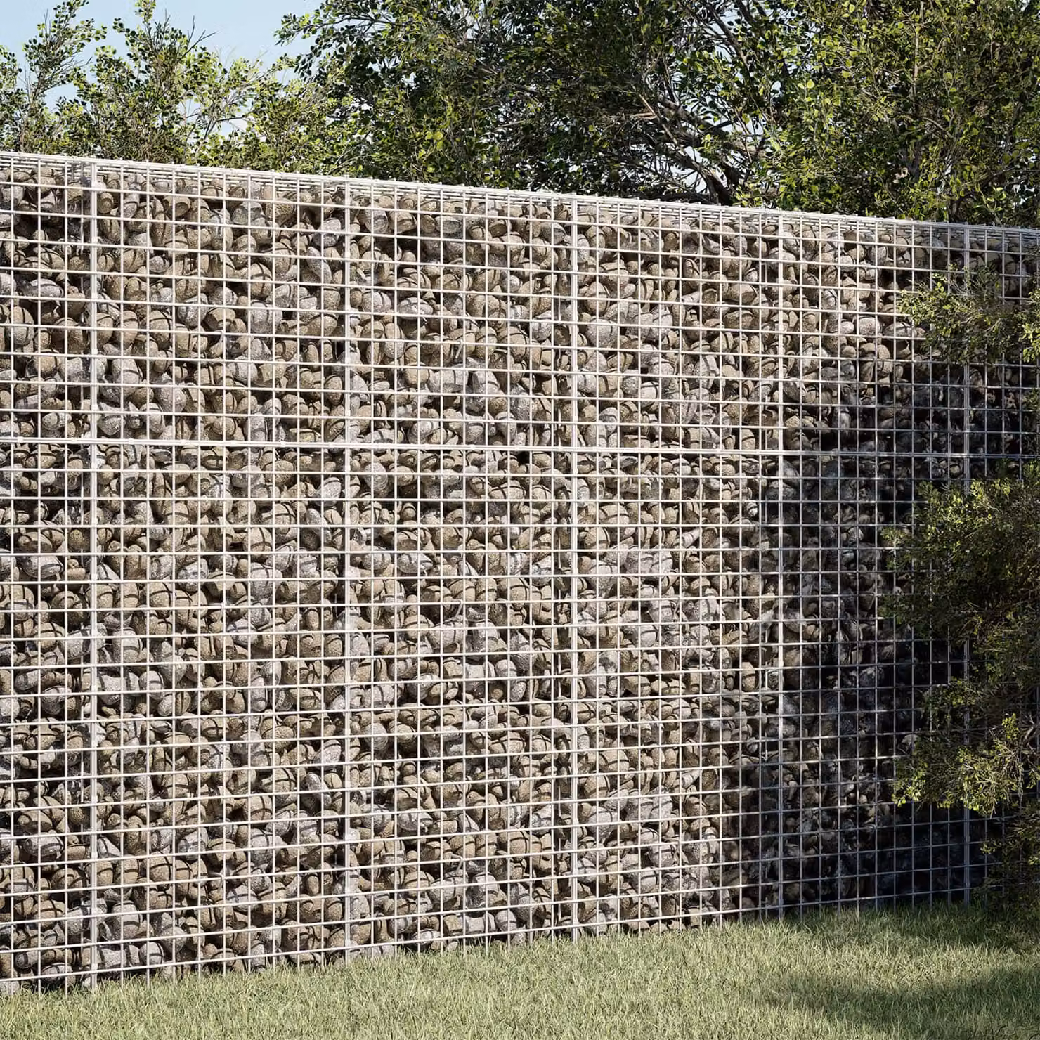 vidaXL Gabione con filo da 5 mm e rete da 5x5 cm 100x100x150 cm